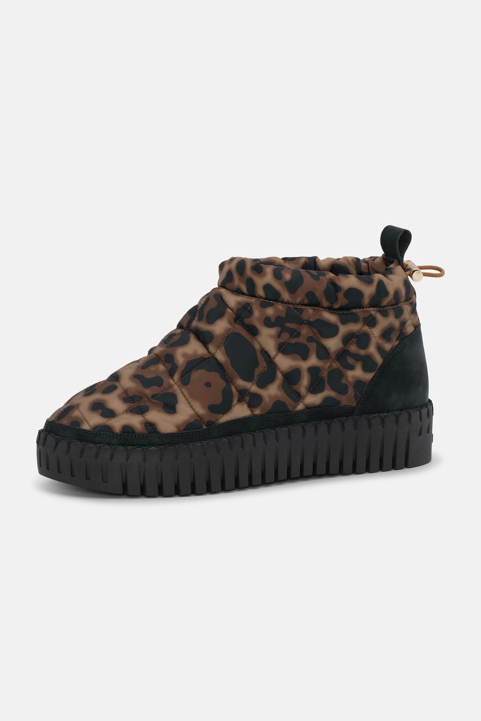 Tulip Low Padded Boot - Brown Panthera Print Black